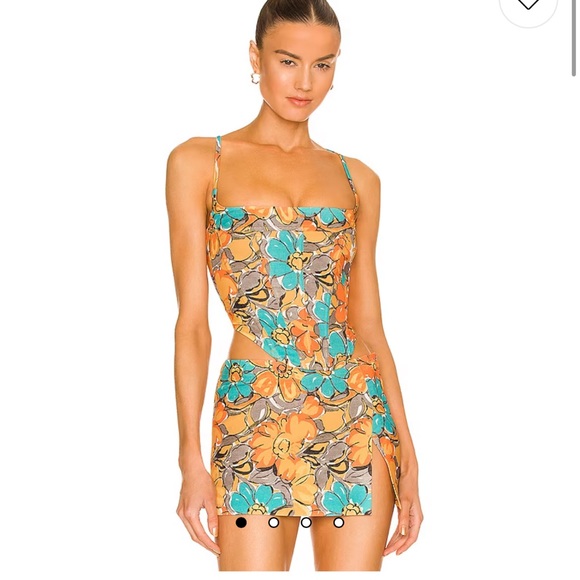 Miaou Mini Skirt in Parisian Flower Orange - Picture 6 of 6